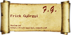 Frick Györgyi névjegykártya