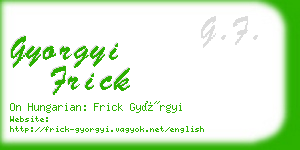 gyorgyi frick business card